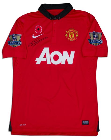 Smalling Match Worn & Signed Manchester United Football Shirt