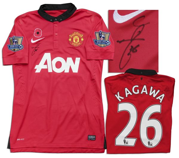Shinji Kagawa Match Worn Manchester United Football Shirt Signed 