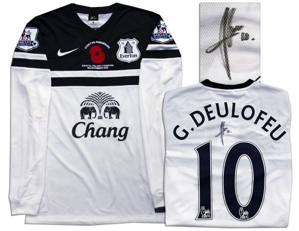 Gerard Deulofeu Match Worn Everton Football Shirt Signed