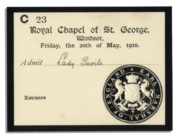 Ticket Lot for King Edward VII's Burial
