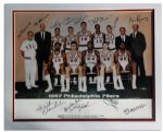 Philadelphia 76ers Team Photo Signed by Wilt Chamberlain and 12 Other Team Members -- 20 x 16 -- With PSA/DNA COA