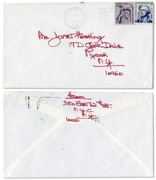 Edie Bouvier Beale Autograph Letter Signed -- ''...These are very serious times - also many new germs floating around...''