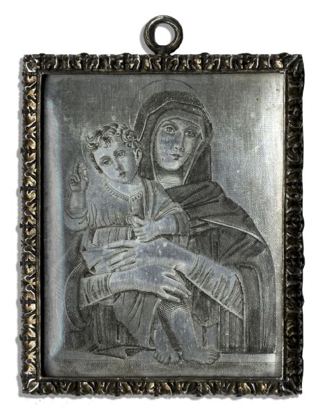 Duchess of Windsor Wallis Simpson Personally Owned Engraving of Madonna and Child