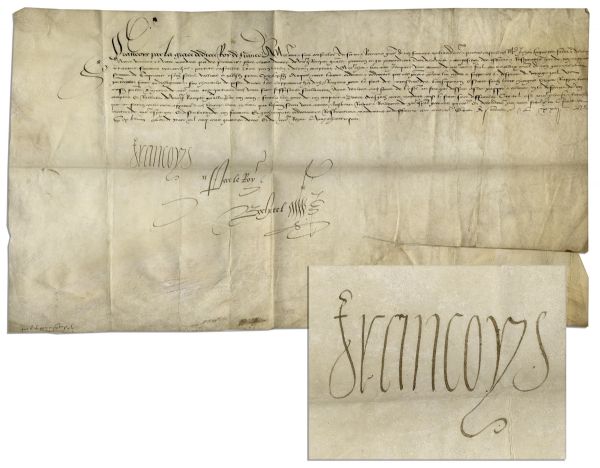 King Francis I Document Signed