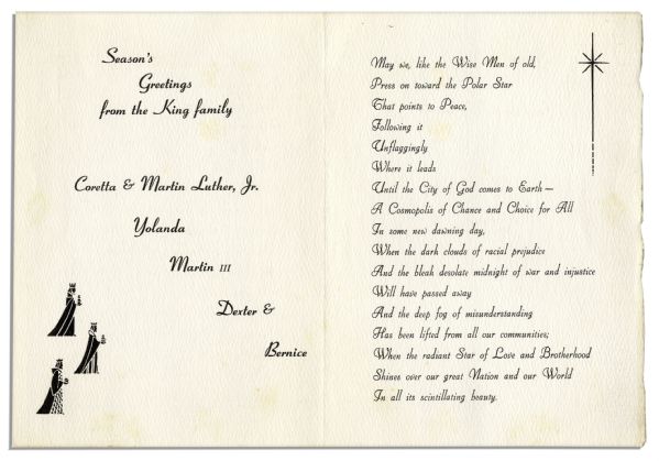 Christmas Card Sent by Martin Luther King, Jr. & Family -- With Special Civil Rights Message