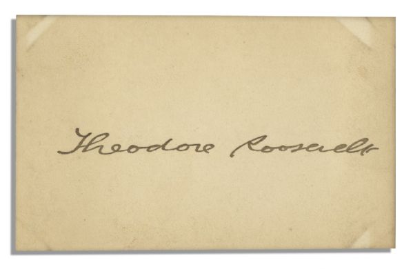 Theodore Roosevelt Signed Card