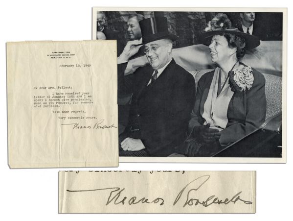 Eleanor Roosevelt Typed Letter Signed Shortly After WWII as Delegate to the United Nations