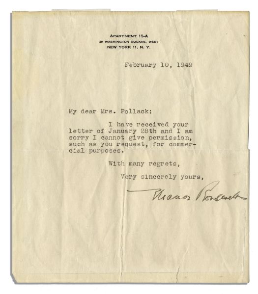 Eleanor Roosevelt Typed Letter Signed Shortly After WWII as Delegate to the United Nations