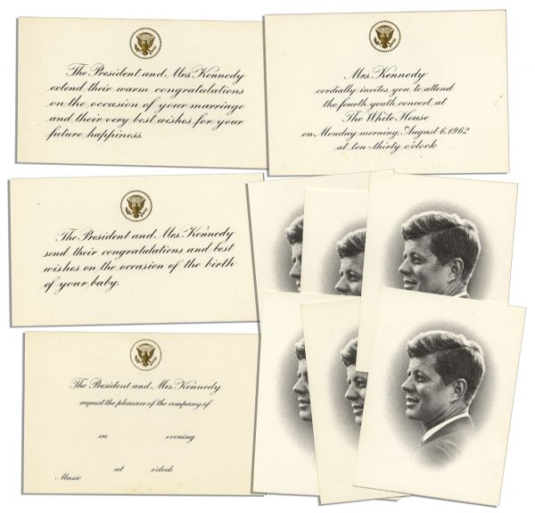 President John F. Kennedy Collection of White House Congratulations Cards , Invitations & Religious Cards 