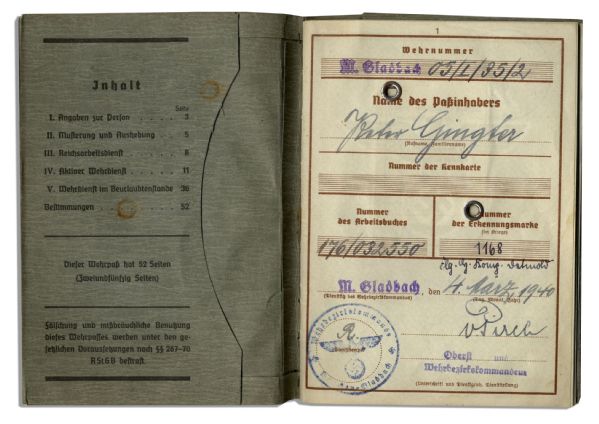 German Nazi ID Book