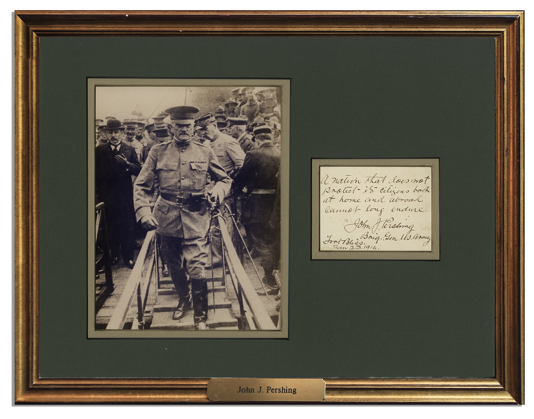 Lot Detail - General John J. Pershing Autograph Quote Signed -- ''...A