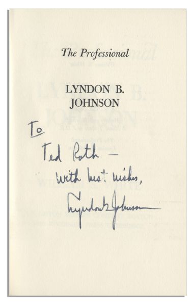Lyndon B. Johnson First Edition of ''The Professional'' Signed 