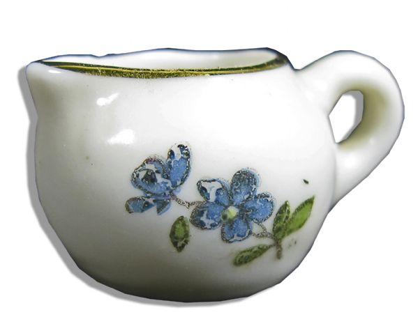 Pierre-Auguste Renoir Personally Owned & Painted Miniature Porcelain Cream Jug -- One of Only 7 Known Renoir Painted Porcelains From His Time as an Apprentice in a Porcelain Factory