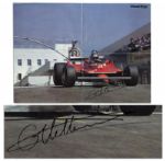 Gilles Villeneuve Grand Prix Poster Signed of Villeneuve Racing a Ferrari
