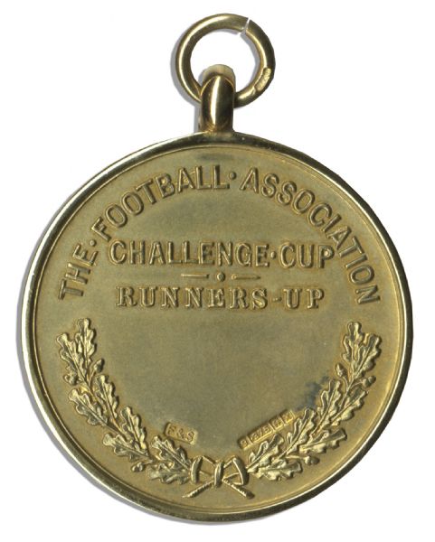 F.A. Challenge Cup Runners-Up Gold Medal Issued to Leeds United -- From The Famous 1973 Final Between Leeds & Sunderland
