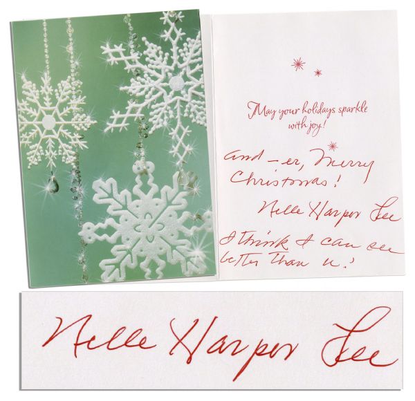 Harper Lee Christmas Card Signed