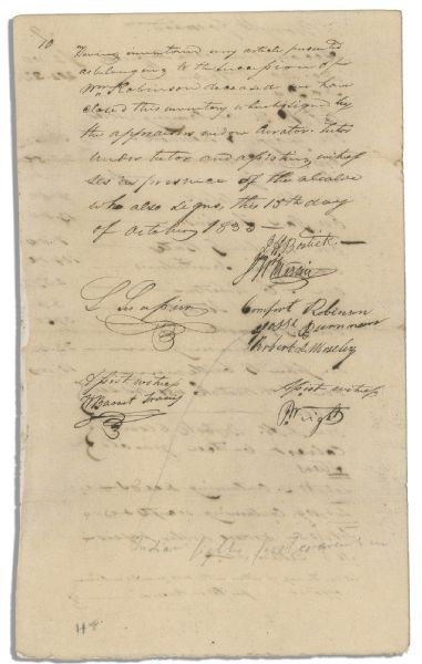 William Barret Travis 1833 Document Signed