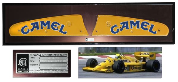 Ayrton Senna's Pair of Race-Used Front Wing End Plates From His Lotus 99T Car