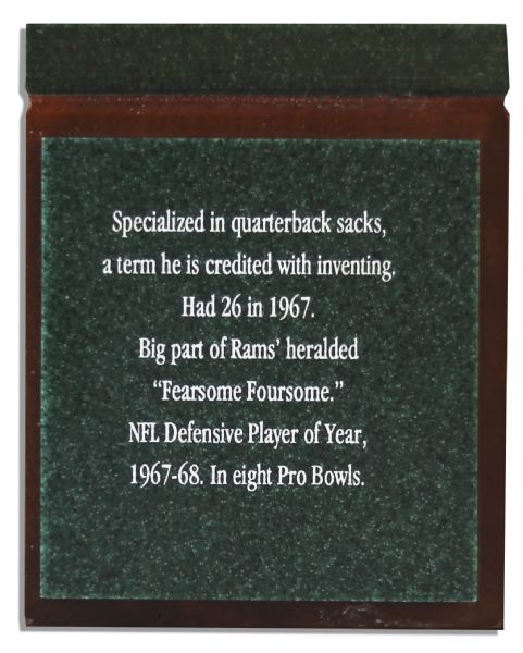 NFL 75th Anniversary All-Time Team Trophy -- One of Just 22 Awarded to The Best Players in NFL History, This One to Defensive End David ''Deacon'' Jones
