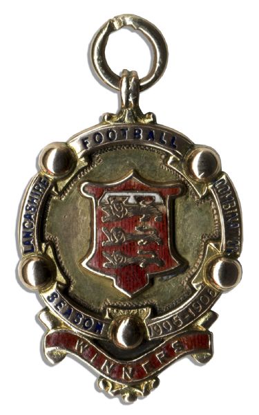 Early 20th Century Football Gold Medal -- Lancashire Combination League Gold Medal From the 1905-06 Season -- Awarded to a Member of The Accrington Stanley Football Club