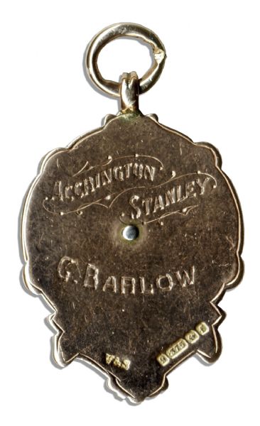 Early 20th Century Football Gold Medal -- Lancashire Combination League Gold Medal From the 1905-06 Season -- Awarded to a Member of The Accrington Stanley Football Club