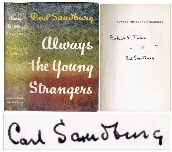 Carl Sandburg Signs His Autobiography ''Always The Young Strangers''