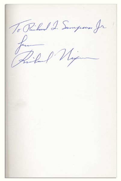 Richard Nixon Signed Copy of His Book ''Six Crises''
