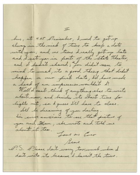 Rene Gagnon Autograph Letter Signed 3 Months Before Iwo Jima -- ''...we spend most of our time out here in the field...''