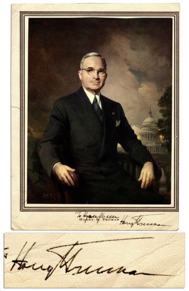 Harry Truman Signed Portrait