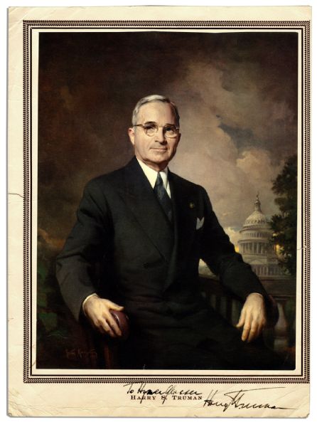 Harry Truman Signed Portrait