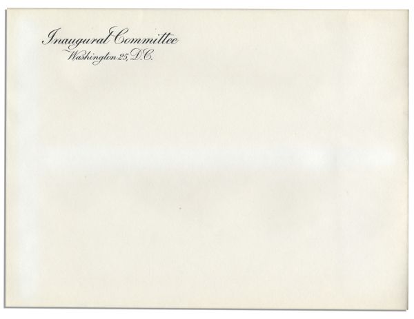 John F. Kennedy Inaugural Invitation -- Also With an Invitation to the Inaugural Ball -- Near Fine