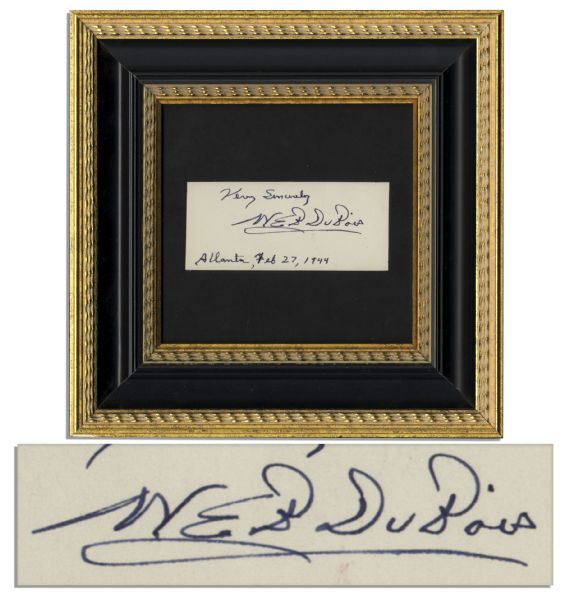 W. E. B. DuBois Signed Card