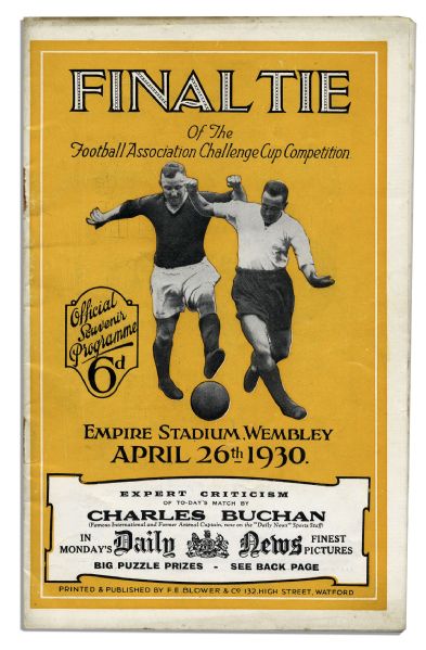 Very Rare Program From the 8th Wembley Final in 1930