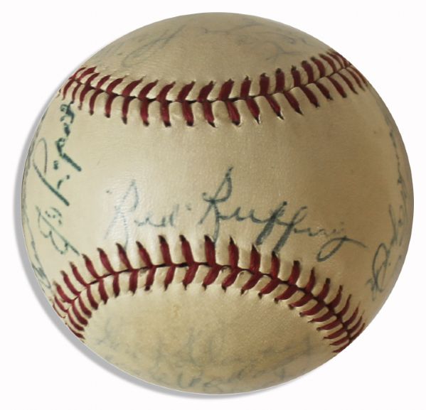 Chicago White Sox 1947 Team Signed Ball -- HOFers Ruffing, Appling, Lyons & Lopat, Haynes, Tresh, Papish, Kolloway, Lee, Caldwell & 11 More -- With JSA COA