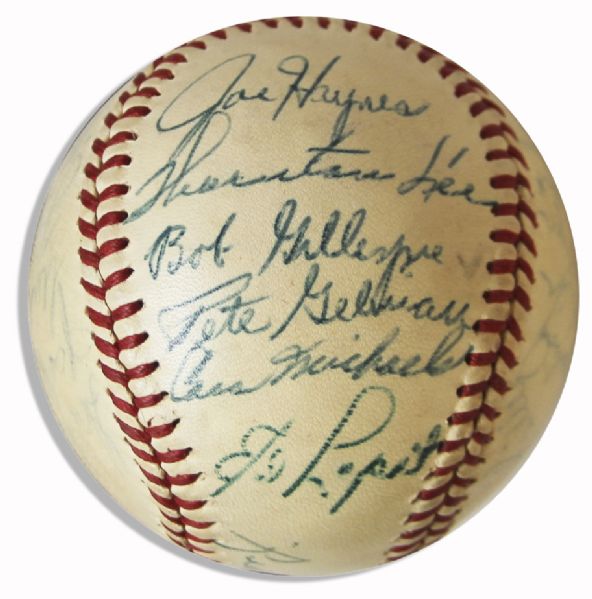 Chicago White Sox 1947 Team Signed Ball -- HOFers Ruffing, Appling, Lyons & Lopat, Haynes, Tresh, Papish, Kolloway, Lee, Caldwell & 11 More -- With JSA COA