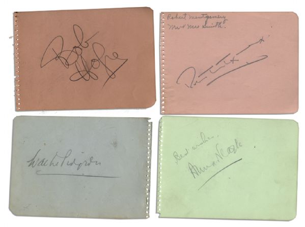 Collection of 26 Autographs of Hollywood Actors -- Including Bob Hope, Jack La Rue, Bruce Cabot & More