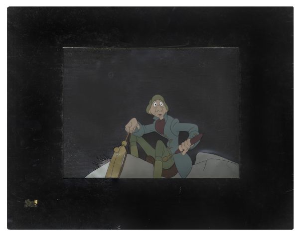 Ray Bradbury Personally Owned ''The Legend of Sleepy Hollow'' Animation Cel -- Featuring Ichabod Crane on Horseback From Disney's 1949 Film