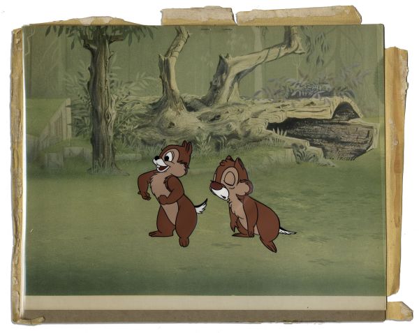 Ray Bradbury Personally Owned Animation Cel of Disney Favorites ''Chip 'n' Dale'' -- With Disney COA Sticker -- Measures 12'' x 10'' -- Cel Itself is Near Fine -- With COA From Estate