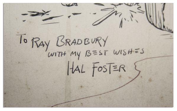 Hal Foster ''Prince Valiant'' Strip -- Twice-Signed and Inscribed to Ray Bradbury -- From the Bradbury Estate