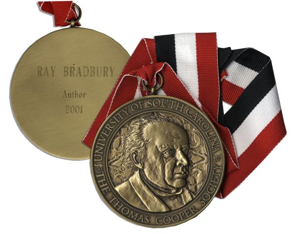 Ray Bradbury Solid Bronze Medal From The University of South Carolina's Thomas Cooper Society