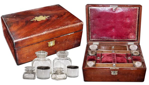 Ray Bradbury Personally Owned Ink Well Set -- Housed in Handsome Wooden Case