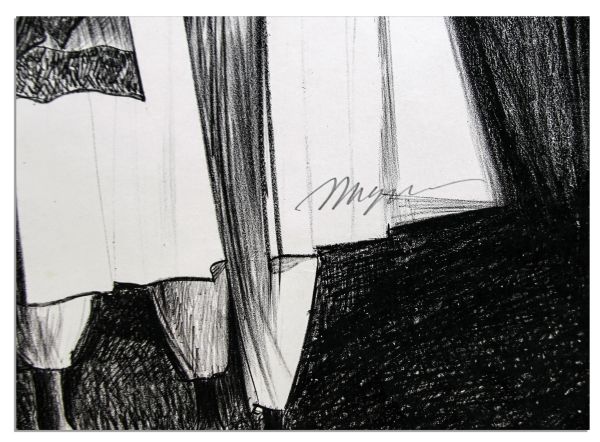 Ray Bradbury Personally Owned Lithograph Drawn by Joseph Mugnaini -- Signed by the Artist