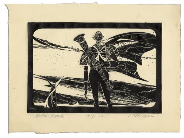 Ray Bradbury Personally Owned Mugnaini Art for ''The Martian Chronicles''