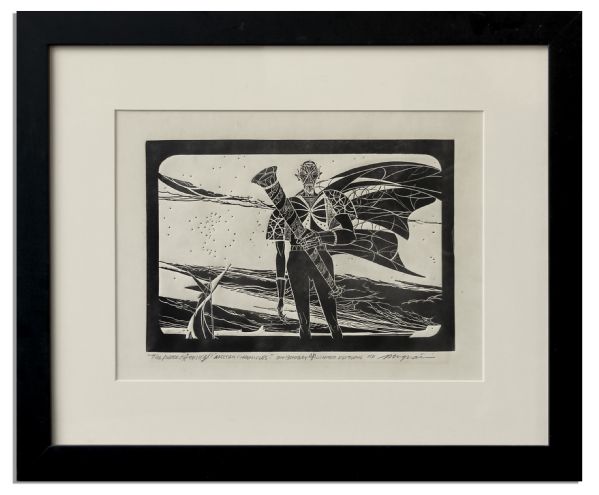Ray Bradbury Personally Owned Pair of Joseph Mugnaini Relief Prints From ''The Martian Chronicles''