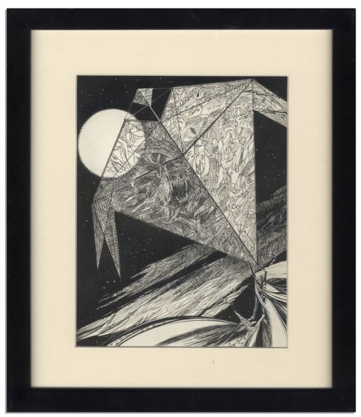 Ray Bradbury Personally Owned Joseph Mugnaini Original Drawing Titled The Halloween Kite