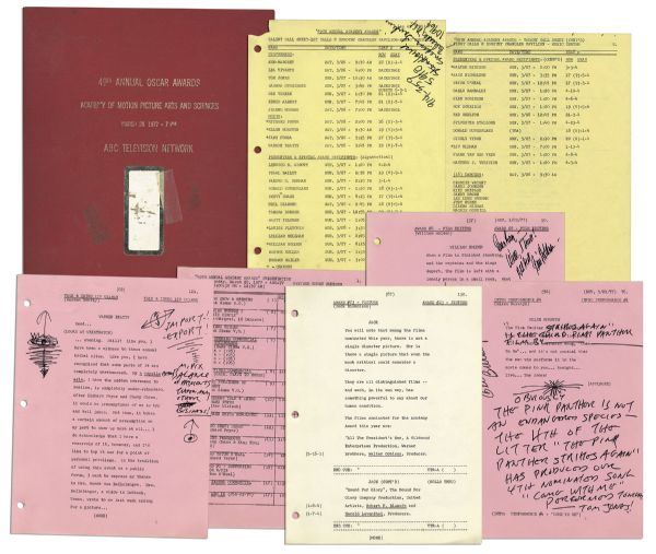 Ray Bradbury Hand-Notated Script for the 1977 Academy Awards -- His Own Copy