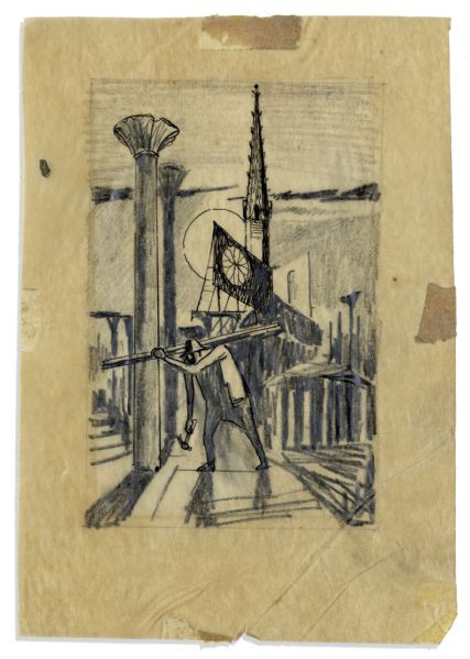 Ray Bradbury Personally Owned Trio of Sketches by Joseph Mugnaini for ''The Meadow''