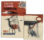 Ray Bradbury Personally Owned Preliminary Cover Art by Mugnaini for His Novel Day It Rained Forever -- Two Paintings