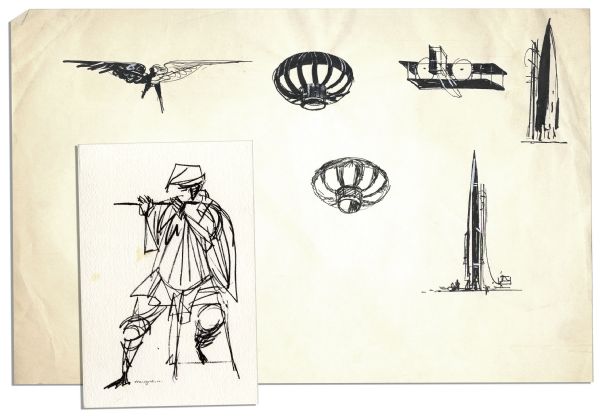 Ray Bradbury Personally Owned Sketches by Joseph Mugnaini
