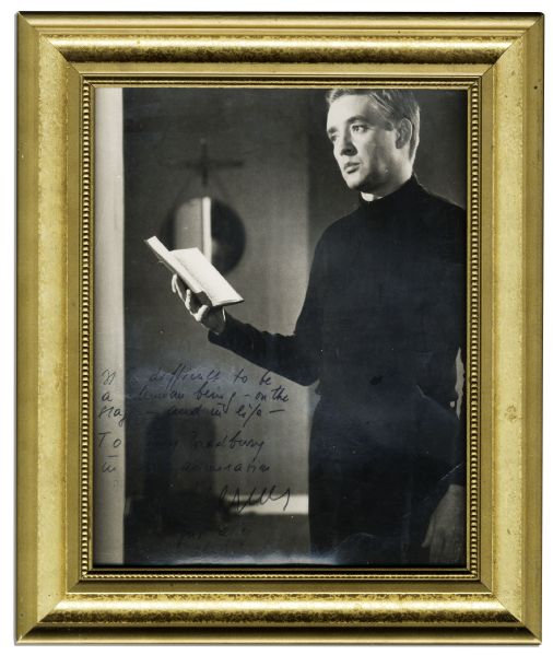 Oskar Werner Photo Signed & Dedicated to Ray Bradbury -- Werner Starred in the 1966 Film Version of ''Fahrenheit 451'' -- Semi-Matte 8'' x 10'' Photo Is Very Good -- COA From Estate